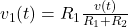  v_1(t)=R_1 \frac{v(t)}{R_1 +R_2}