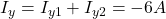  I_y=I_{y1}+I_{y2}=-6 A 