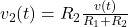  v_2(t)=R_2 \frac{v(t)}{R_1 +R_2}