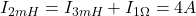  I_{2mH}=I_{3mH}+I_{1\Omega}=4A 