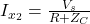 I_{x_2}=\frac{V_s}{R+Z_C}