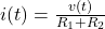  i(t) = \frac{v(t)}{R_1 +R_2}