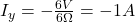 I_y=-\frac{6V}{6 \Omega}=-1 A