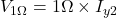  V_{1\Omega}=1\Omega \times I_{y2} 