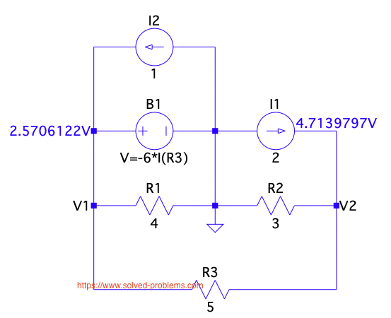 Nodal Analysis – Dependent Voltage Source – Solved Problems