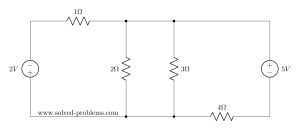 thevenin's theorem solved problems with two voltage sources